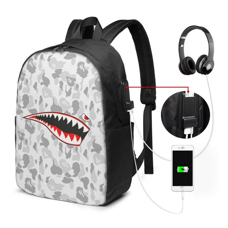 Grey bape backpack online