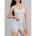 thumbnail image 4 of Argulvti Women's 2 Piece Pajama Set Sleeveless Lace Trim Cami Tops Floral Shorts Sleepwear Sets, 4 of 6