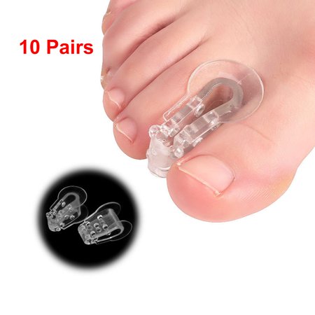 Fridayparts 10 Pairs Toe Orthosis,Toe Splitter, Thumb Outer Turntormor Foot Bone Orthosis Toe Overlap Separator,Thumb Valgus Big Foot Overlapping Toe Separator