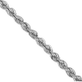 thumbnail image 2 of 14K Solid White Gold 2.25mm Rope Chain Twisted Link Necklace, 2 of 4