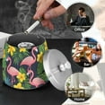 thumbnail image 4 of Yayeee Ashtray with Lid for Cigarette Smokeless Stainless Steel Home Ash Holder, Flamingo Pattern, 4 of 7