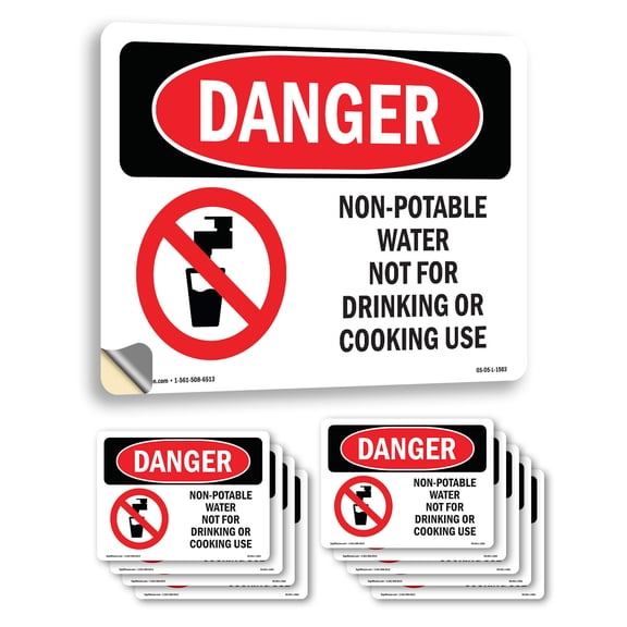 Non OSHA Danger Vinyl Decal Label 24 Inch x 18 Inch - 10 Pack