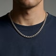 thumbnail image 3 of ChainsProMax 6mm Men Necklace Box Chain 14K Gold Plated Stainless Steel Chain Necklace for Men Fathers Day Jewelry Gift, 3 of 7