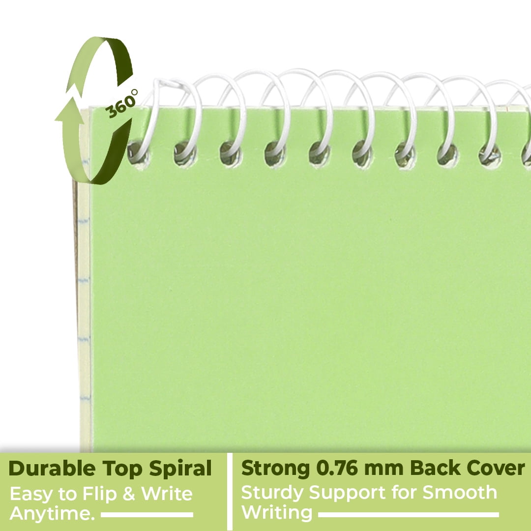 Paper Rite Premium Steno Pad Set Light Green | 70 Sheets, 6 x 9 Inches | Pack of 72