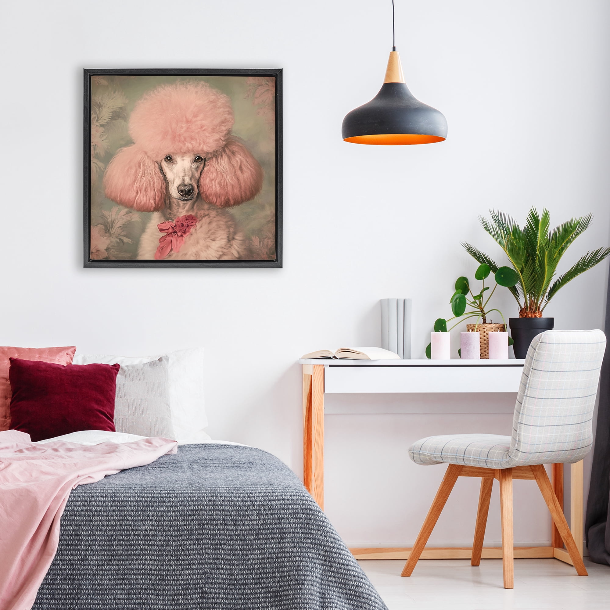 Stupell Industries Miss Baroness Blush Black Framed Floater Canvas Wall Art, design by Tina LeCour