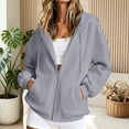 thumbnail image 2 of CAIVO Oversized Sweatshirt For Women Zip Up Hoodies Long Sleeve Fit Hooded Sweatshirts 2026 Casual Lightweight Jacket Tops With Pockets, 2 of 7