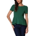 thumbnail image 1 of INSPIRAR CHIC Blusa de Peplum para Mujer de Manga Corta con Cuello Redondo Primavera Verano Talla M Verde, 1 of 6