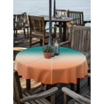 thumbnail image 2 of Outdoor Tablecloth with Umbrella Hole for Patio/Picnic/Party/Camping, Teal Burnt Orange Ombre Waterproof Table Cloth Round Cover Washable, Modern Gradient Abstract Art (Dia 60"), 2 of 8