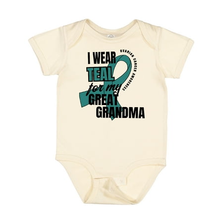 

Inktastic I Wear Teal for My Great Grandma Ovarian Cancer Awareness Gift Baby Boy or Baby Girl Bodysuit