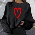 thumbnail image 2 of Mode Automne pour Femmes Chandail en Molleton Surdimensionné Imprimé Cœur Col Rond Chandail à Manches Longues Vêtements d'Hiver, 2 of 4