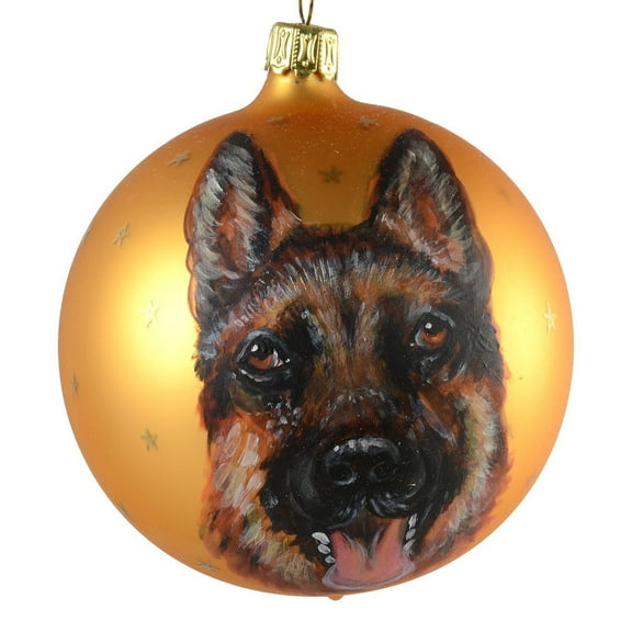 German Shepherd Glass Christmas Ball