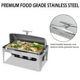 thumbnail image 6 of ROVSUN 2-Pack 9 Quart Roll Top Stainless Steel Silver Chafing Dish Buffet Set, 6 of 7