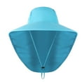 thumbnail image 2 of Solid Colour Sunscreen Sun Hat Mesh Hole Breathable Large Shawl Fisherman Hat Hiking Sun Hat, 2 of 5