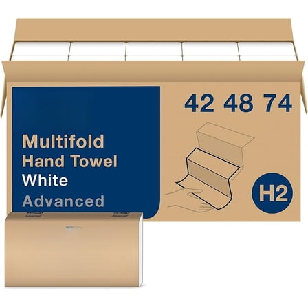 Multifold Hand Towel White, 3-Panel, 250 Towels per Pack, 16 Packs, Fits H2 Towel Dispensers