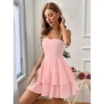 thumbnail image 5 of Women'S Backless Tie Short Dress Summer Models Halter Dresses Pink XS, 5 of 8