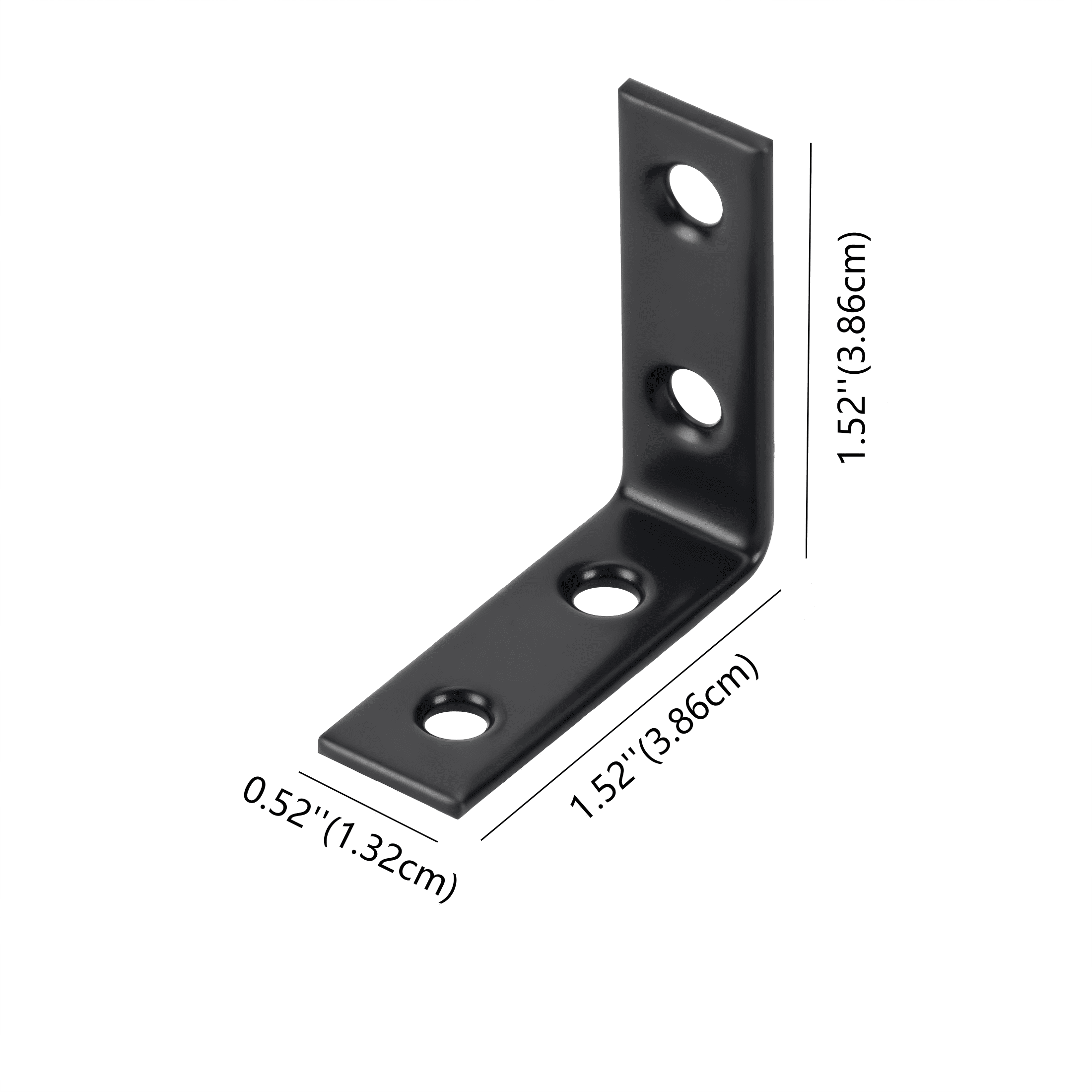 Hyper Tough 1-1/2 in. Stainless Steel Corner Brace with Screws, Black, 20 Pack