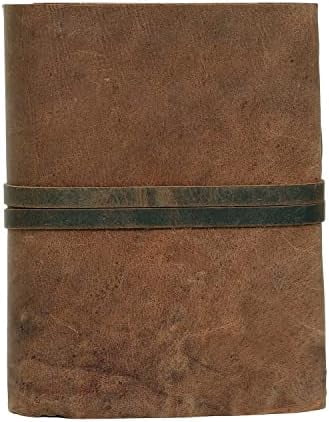 Leather Journal for Women Men, Deckle Edge Paper Leather Notebook of 180 GSM, Book of Shadows Journal Blank, Leather Bound Journal diary (Vintage Brown)