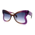 thumbnail image 6 of Womens Bold Bowtie Butterfly Shape Oversized Cute Diva Plastic Sunglasses Purple Brown - Smoke, 6 of 8