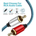 RCA Cable 15ft 2RCA Male to 2RCA Male Stereo Audio Cable NylonBraided