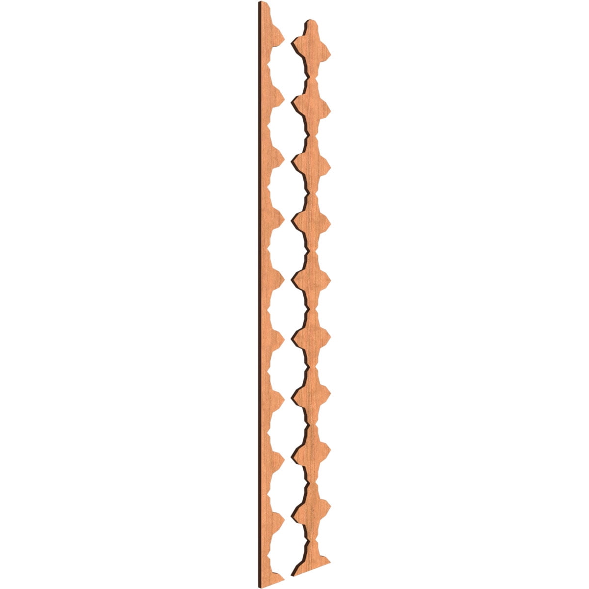 Ekena Millwork 47"H x 3/8"T Pandora Adjustable Wood Decorative Slat Wall Panel Kit, Cherry (contains 16 Slats + 1 Straight Edge Starter Slat)