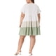 thumbnail image 4 of GRACE & GRANDEUR Vestido midi de chambray con volantes y mangas cortas para mujer de talla grande 4X verde, 4 of 8