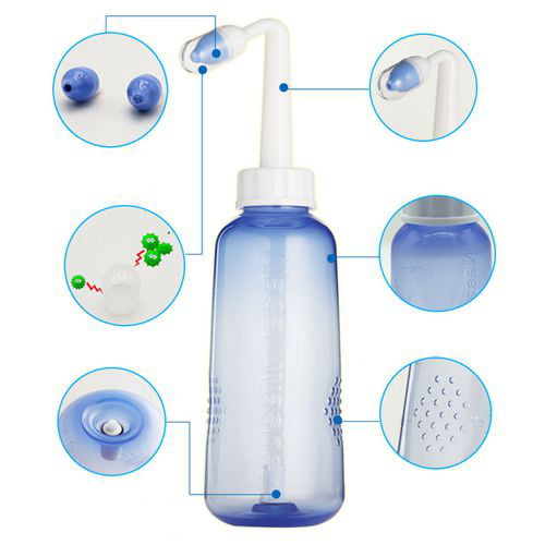 AkoaDa Sinus Rinse Kit, Clean Your Nose Nose Wash Bottle Nose Cleaner 300ml 10oz Neti Pot