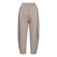 thumbnail image 5 of Aihuaihua Linen Capri Pants for Women Cropped Barrel Drawstring Wide Leg Cotton Capris 2026 Casual Summer Boho Baggy Palazzo Trouser, 5 of 9