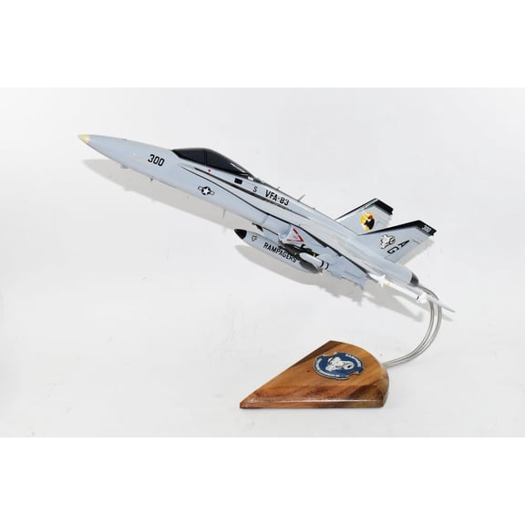 VFA-83 Rampagers USS Eisenhower 2012 F/A-18C Model, Navy, 1/37th (18") Scale, Mahogany