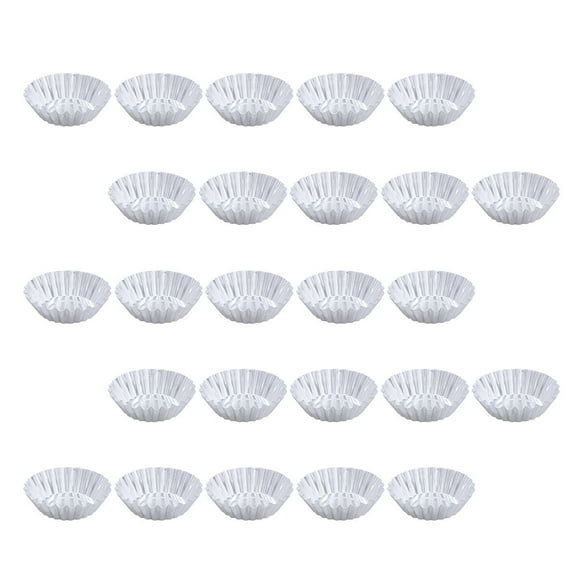 WORGEOUS 30 Pcs Large Muffin Tin Aluminum Cups 7X2.4cm Silver