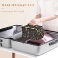 thumbnail image 3 of FORMRS Makeup Bag Travel Cosmetic Organizer for Women Fold Flat Zipper Pouch with Handle, Purple Floral Pattern, 3 of 8