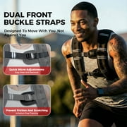 Mikolo Weighted Vest 12LBS, Dual quick Adjustable Chest Straps & Side Buckle Straps, Back Mesh Storage Pocket, Reflective Strips,Thick Shoulder Pads for Running, Cardio & Strength Workouts