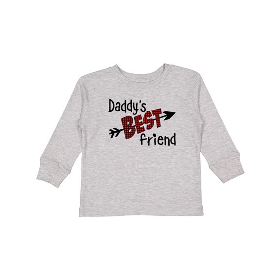 Inktastic Daddy's Best Friend- Arrow and Plaid Letters Boys or Girls Long Sleeve Toddler T-Shirt