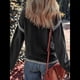 thumbnail image 5 of Suéteres para Mujer, Cuello Redondo Liso, Corte Holgado, Larga, Punto en Contraste, Jersey, Tops Negro L, 5 of 9