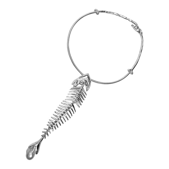 Dramatic Oversized Fishbone Necklace Expressive Jewelry for Trendy Statements