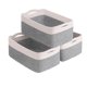 thumbnail image 1 of Goodpick Cestas para estantes, cesta de almacenamiento para organizar, contenedores de almacenamiento, caja de juguetes, cesta de mimbre para organización, paquete de 3, blanco y gris claro, 13 x 8 x, 1 of 1
