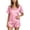 Pink, variant on hoksml Women's Cooling Satin Pajama Set Short Sleeve Notched Lapel Button-Down Shirt with Matching Shorts Lightweight Sleepwear with Pockets