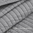 thumbnail image 4 of EVERGRACE Cotton Sateen Quilt Set King Size, Pre-Washed Cotton Channel Stitch Coverlet Bedspread, 3 Pieces Lightweight Soft Bedding Sets for All Season, with 2 Pillow Shams, Fog Gray, 4 of 8