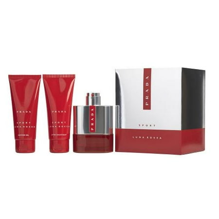 PRADA LUNA ROSSA SPORT 3 PCS SET: 3.4 EDT SP + 3.4 AFTER SHAVE BALM + 3 ...