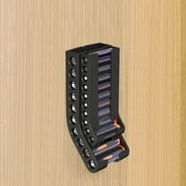 Plastic Battery Storage Organizer, Wall Mounted for AA/AAA Batteries, White Black, 5.51x2.36in, Double Layer Design