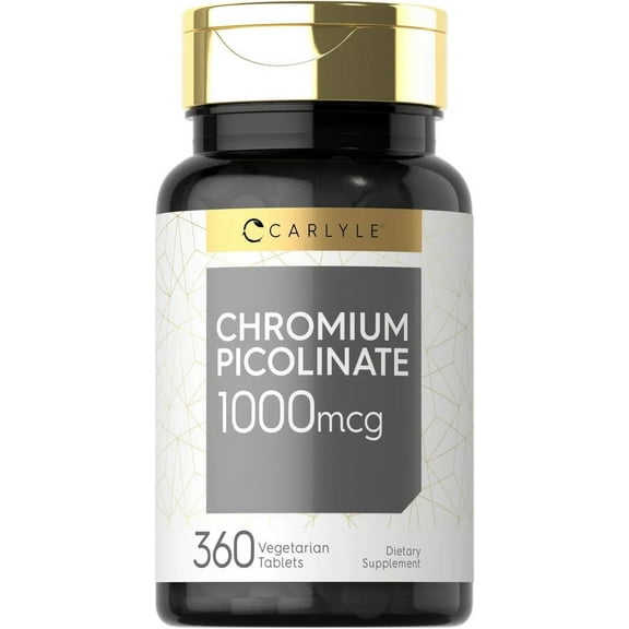 Ultra Chromium Picolinate 1000mcg | 360 Tablets | Non-GMO and Gluten Free | by Carlyle