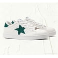 thumbnail image 4 of LUCKY STEP Stylish Star Low Top Lace Up Sneaker Comfort Walking Shoes,White/Green,Womens, 4 of 11