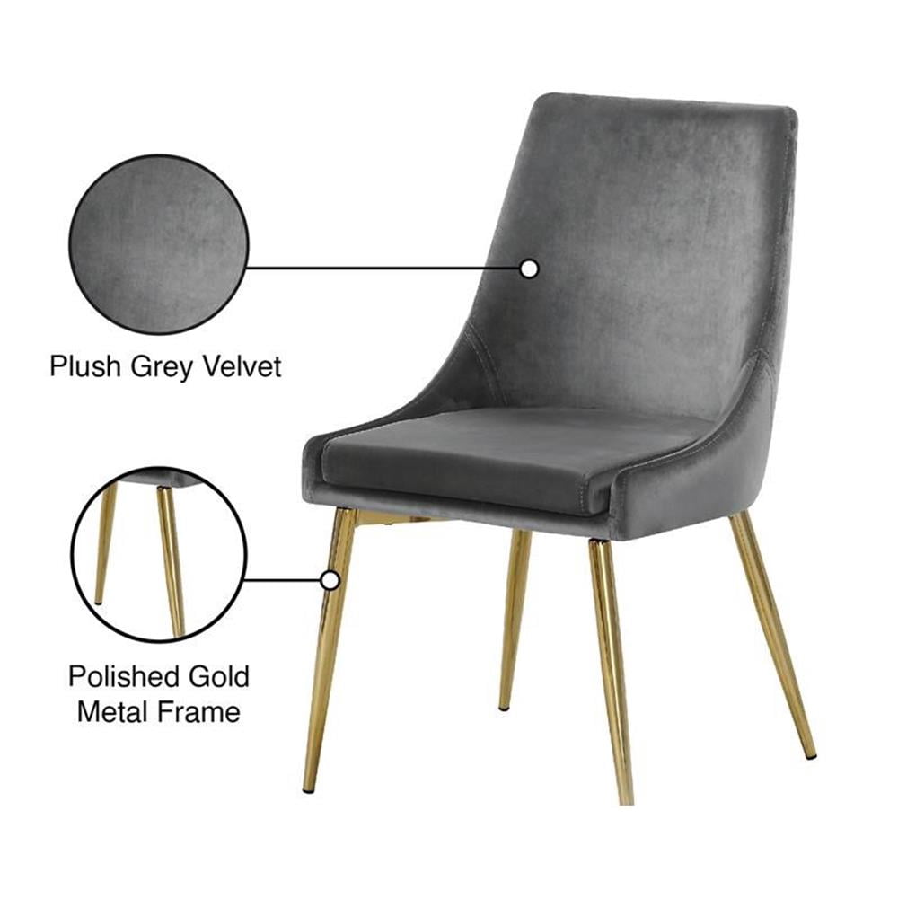 Meridian Furniture Karina Gray Velvet Dining Chair (Set of 2)