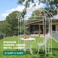 thumbnail image 5 of SCENDOR 107' H x82' W White Garden Iron Arch Arbor Gazebo, Ideal for Climbing Plants Outdoor, Wedding Arches Ceremony, 32LB, 5 of 6
