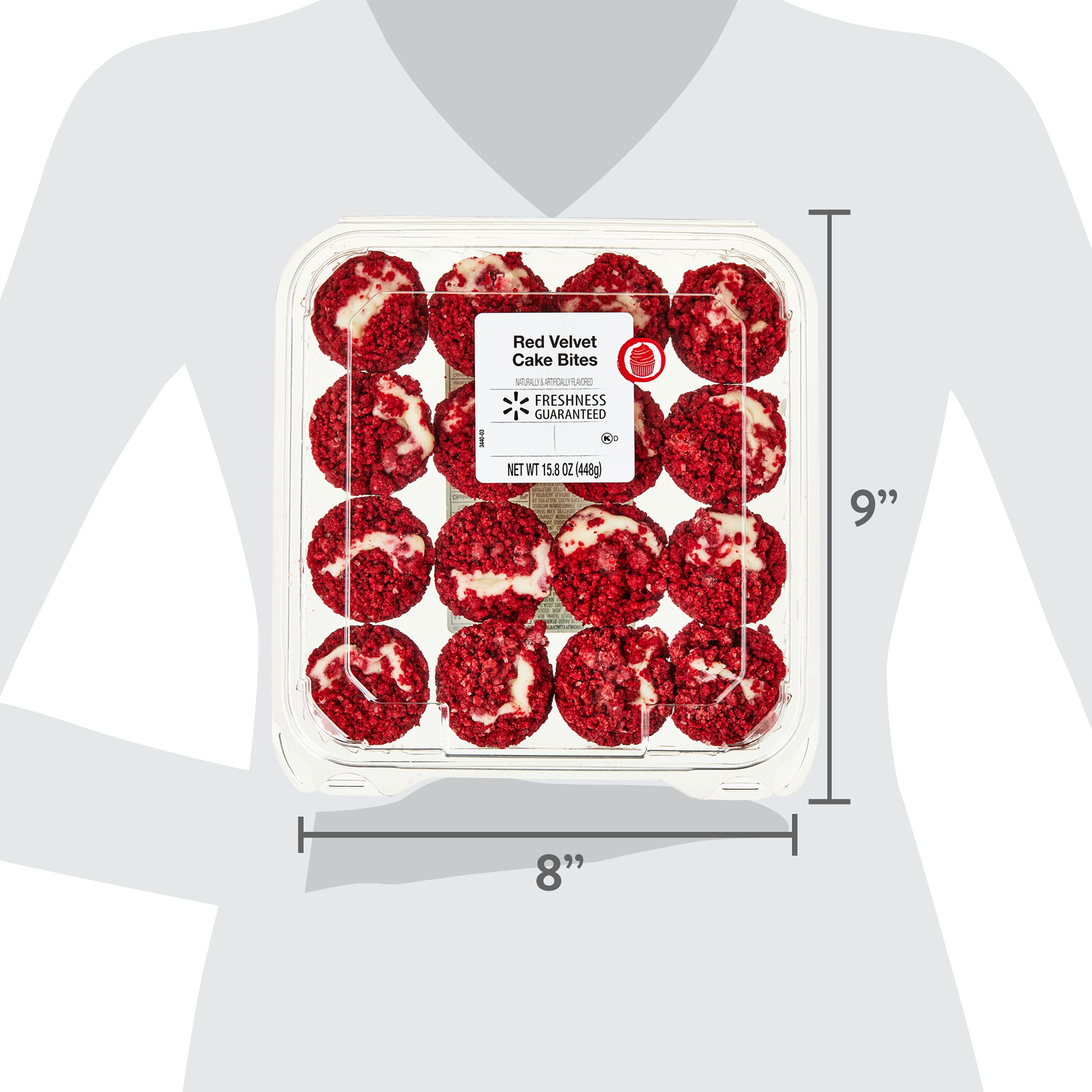 Freshness Guaranteed Red Velvet Mini Cake Bites, 15.8 oz, 16 Count (Clamshell)