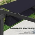 thumbnail image 5 of PURPLE LEAF Outdoor Retractable Pergola with Sun Shade Canopy 10' x 13' Patio Aluminum Pergola Shelter for Backyard Deck Garden Modern Metal Grape Trellis Pergola, Navy Blue, 5 of 14