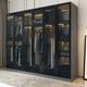 thumbnail image 2 of Wooden Organizer Wardrobe Clothes Entry Glass Door Simple Wardrobe Hanging Storage Modern Unique Quarda Roupra Room Furniture My Lux Decor Round, 2 of 12