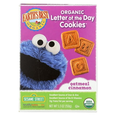 Earth's Best Organic Letter of The Day Oatmeal Cinnamon Cookies - Case of 6 - 5.3