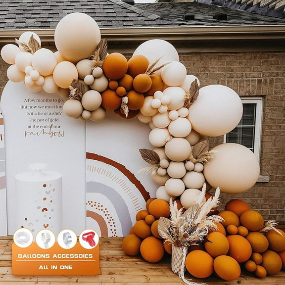 YANSION Balloon Arch Kit, Retro Orange Balloon Garland Kit with Retro Orange Blush Latex Balloons and Double-Stuffed Party Balloon Arches for Birthday Wedding Party Baby Shower Decoration