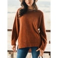 thumbnail image 5 of Cupshe Women's Round Neckline Long Sleeves Split Hem Sweater, 5 of 5