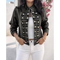 thumbnail image 3 of ChicMe Women's Denim Jackets Button up Stand Collar Long Sleeve Jeans Jacket Casual Lightweight Fall Coat Gray-XL, 3 of 8